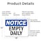 Signmission Empty Daily, 18 in W x Rectangle, Aluminum OS-2PACK-NS-A-1218-L-12025 - alternate 8